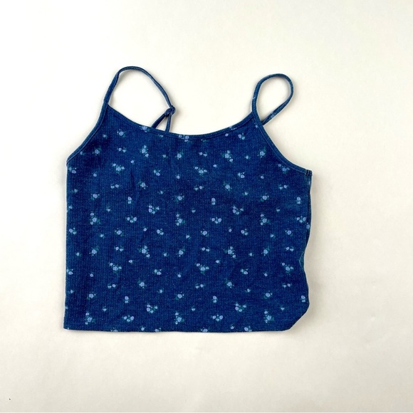 American Eagle Outfitters Blue Ribbed Top - Picture 1 of 3